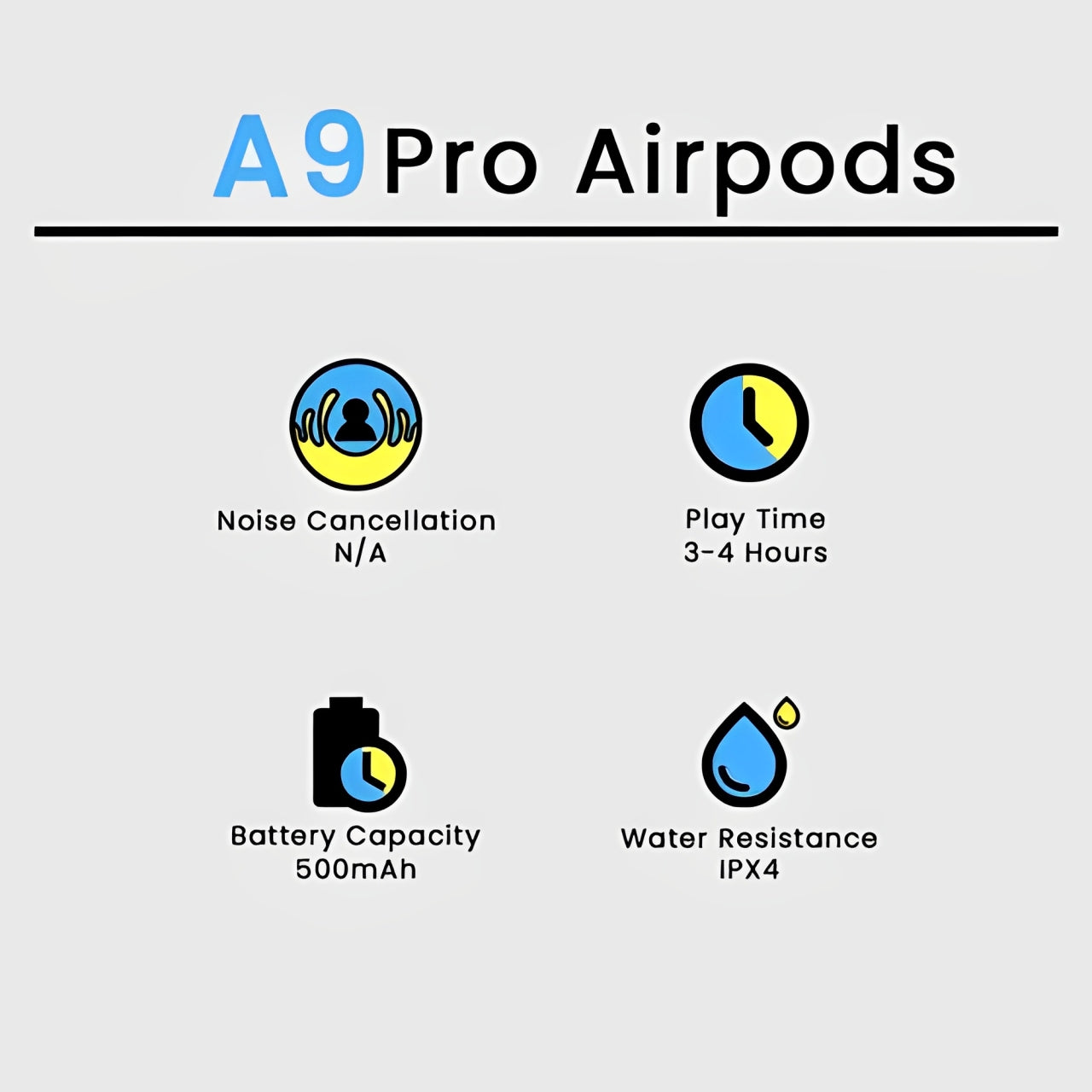 Air pode A9 Pro Touch Screen LED Wireless Earbuds